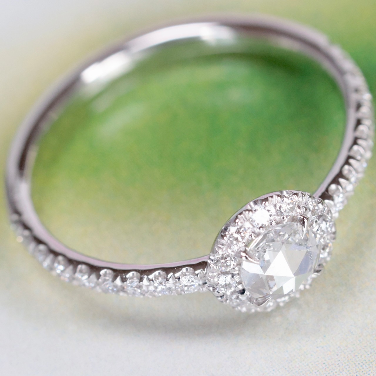 Pt900 AHKAH PEME ダイヤモンド 0.30ct リング ローズカット 