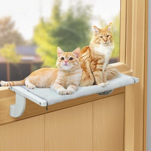 【数量限り】GUUSII HOME 猫ハンモック ねこベッド 掛け式猫ハンモック ねこハンモック 猫ベッド 窓際用 窓掛け式 ベッド 棚掛け ねこ はんもっく ねこソファ 猫窓パーチ 猫窓ハンモック 屋内用 頑丈 調節可能 耐久性 安定 猫用ベッド 省スペース 洗濯可能 大型猫 適用 (グレー L(長さ68cm）)