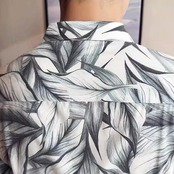 leaf pattern shirt tops 00199