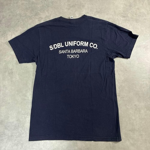S/DOUBLE USA製 ポケットTシャツ STAND FIRM ネイビー