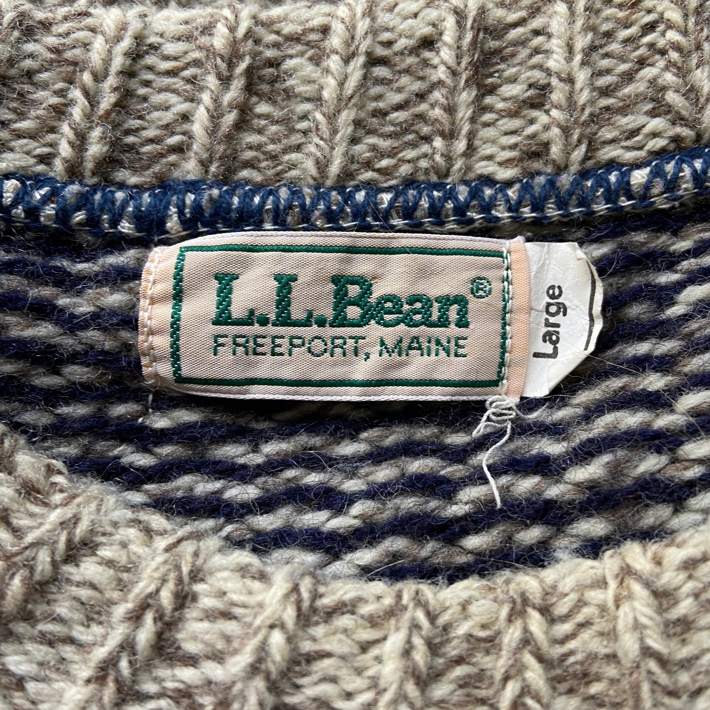 80年代 エルエルビーン バーズアイ ウール ニットセーター メンズL