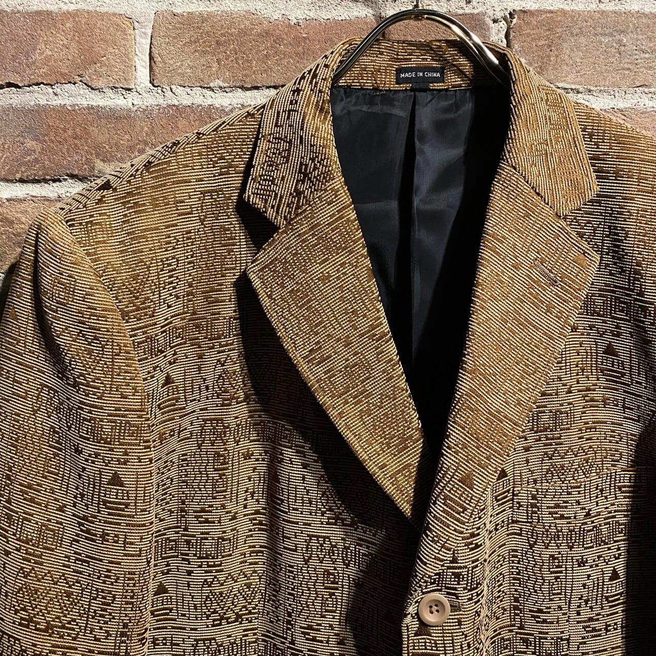 Caka act3】Ethnic Style Micro Suede Switching Tailored Jacket 
