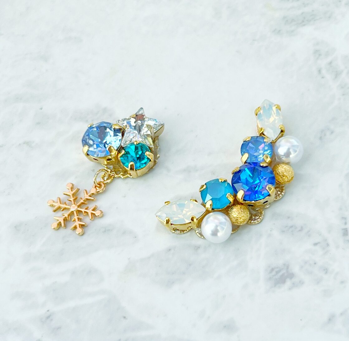雪の結晶 ブルー イヤーカフ&ピアス/イヤリング | PAY ID
