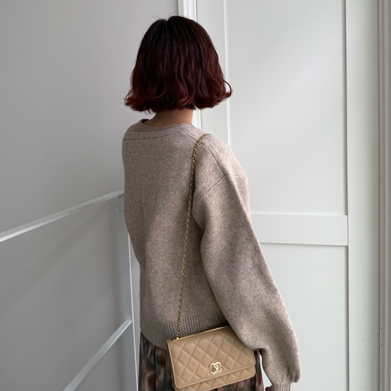 [タンクset]VネックニットPO/モカベージュ