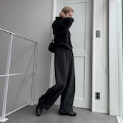 裏起毛ハーフZIPショート丈PK/チャコール