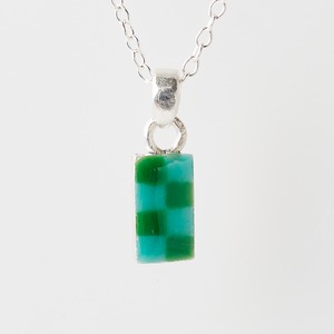 CHECK green & aqua - necklace -