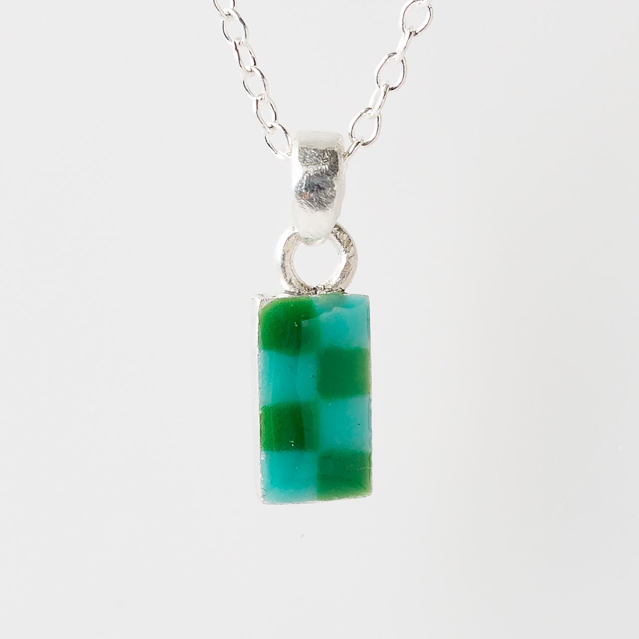 CHECK green & aqua - necklace -
