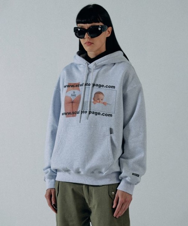 [SCULPTOR] Effin No Peeking Hoodie White Melange