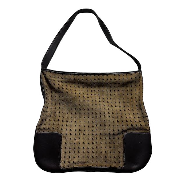 vintage LOEWE punching suede one shoulder bag