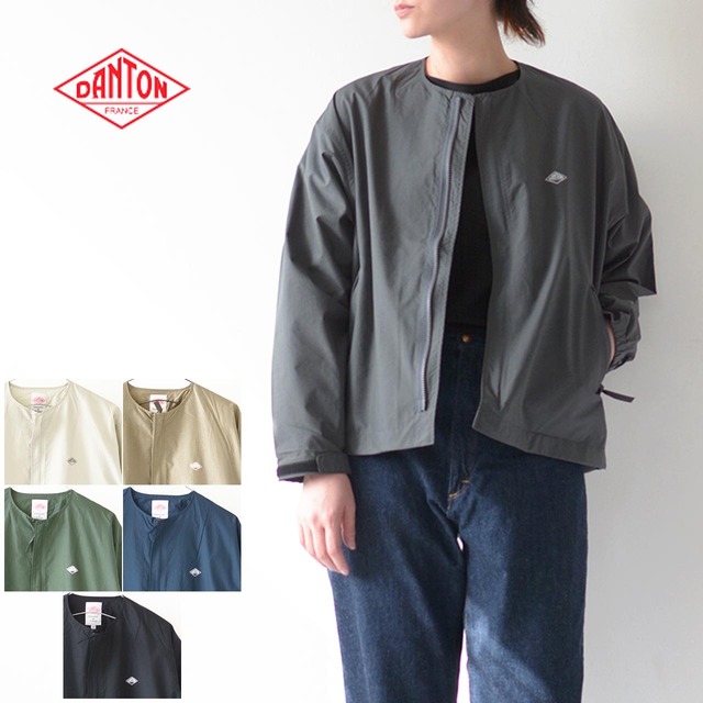 DANTON [ダントン] WOMEN'S COLLARLESS JACKET [DT-A0281SNY] カラーレス ジャケット・アウター・レディース・女性用・LADY'S [2023SS]