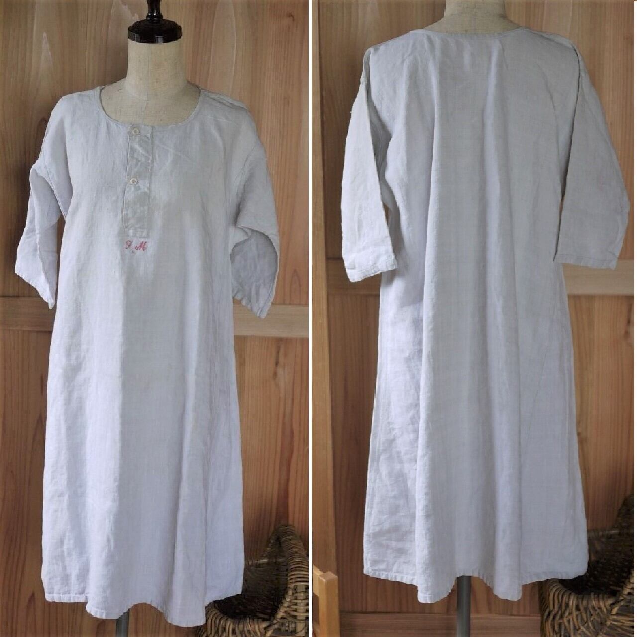 ヴィンテージ リネンシャツワンピース /ドイツ