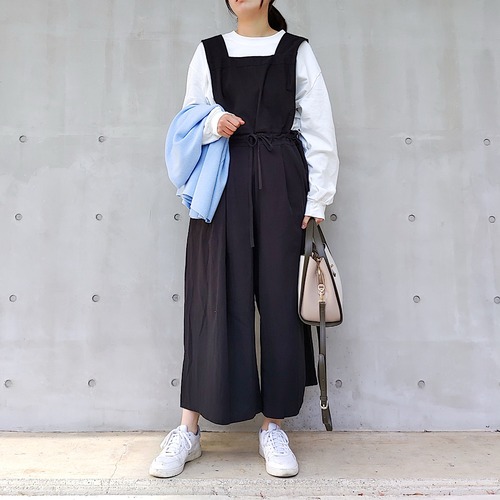 【WEB限定】ウエストギャザーサロペット