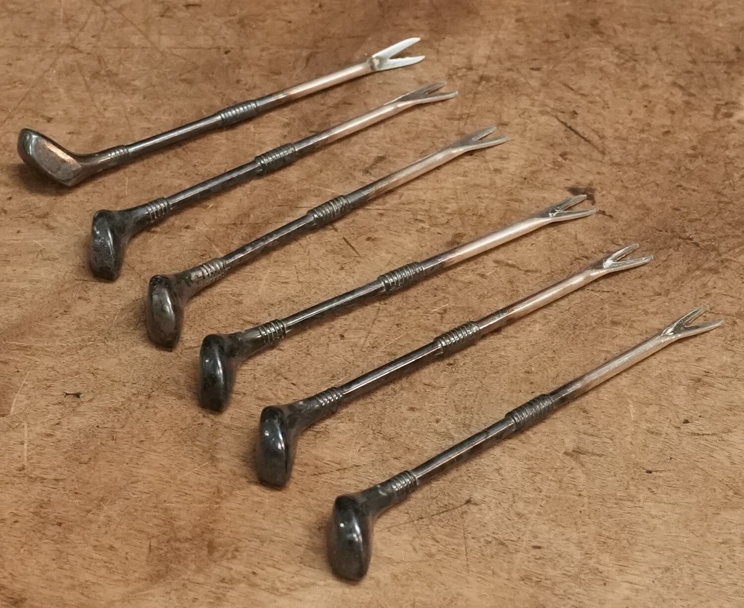 3558J フルーツピック 楊枝 ゴルフクラブ ボール セット 昭和レトロ