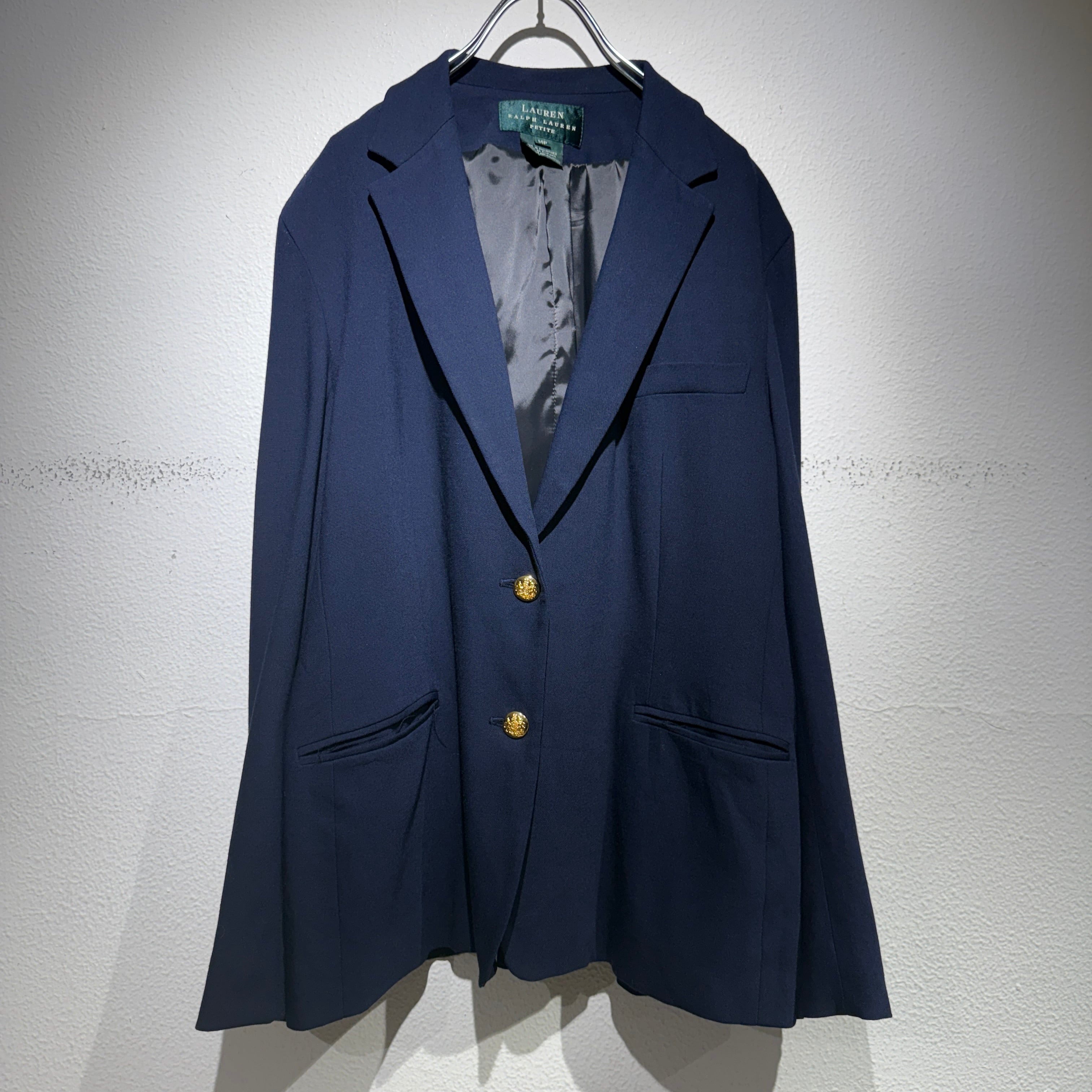 良品○Polo Ralph Lauren ポロ ラルフローレン 金ボタン シングル 紺