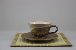 道化釉のコーヒーカップ＆皿