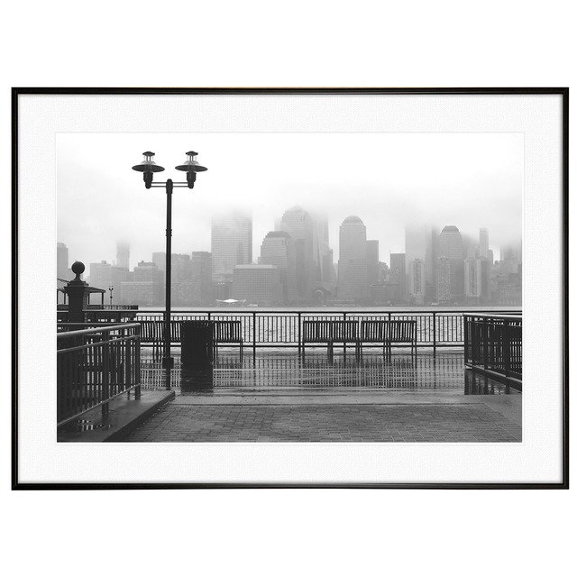 アメリカ写真 雨のニューヨーク インテリア モノクロアートポスター額装 AS3305