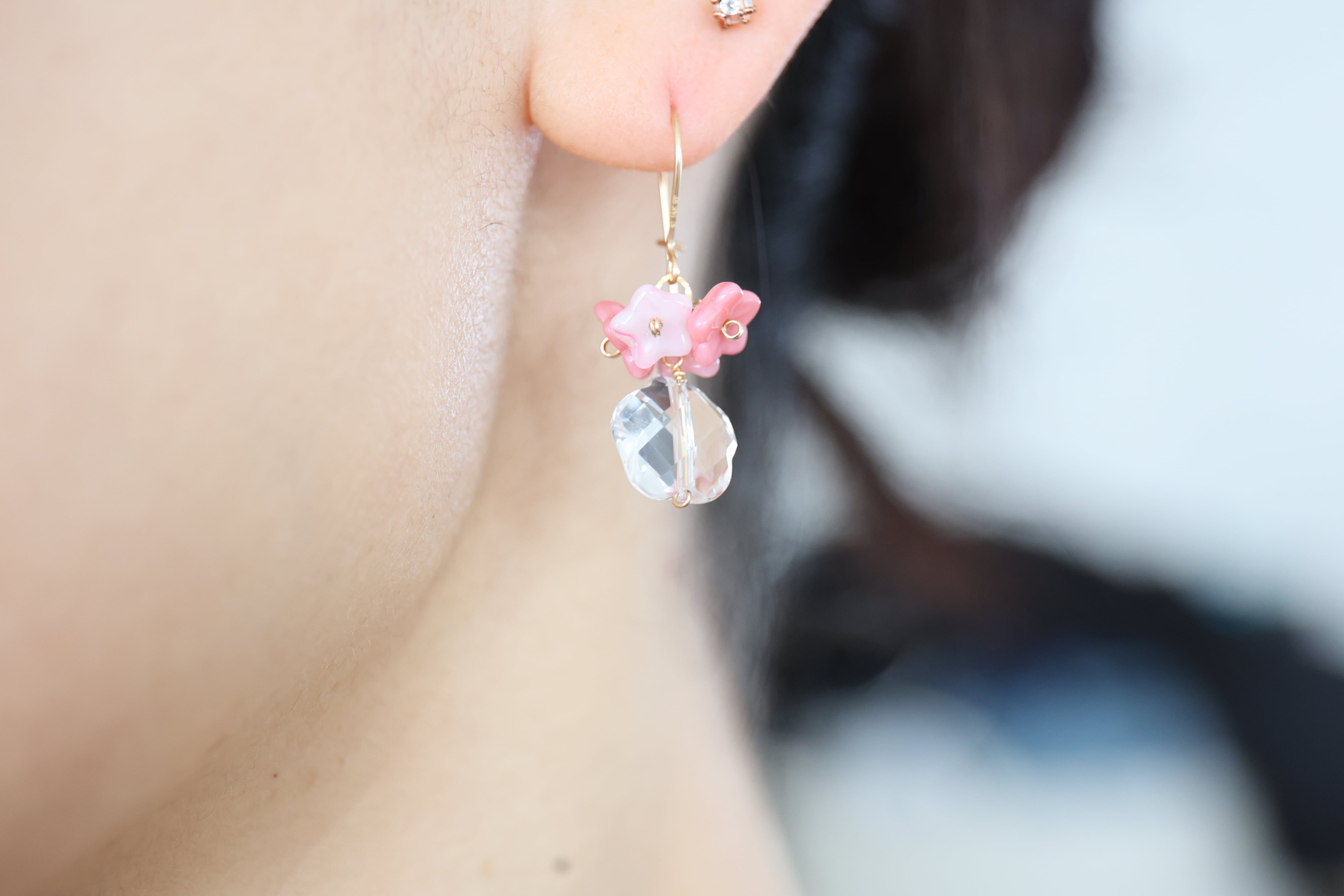 14KGF sakura crystal pierce[kgf0660] | shaina