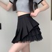 2色／切替チュールアシメプリーツスカート ・78615