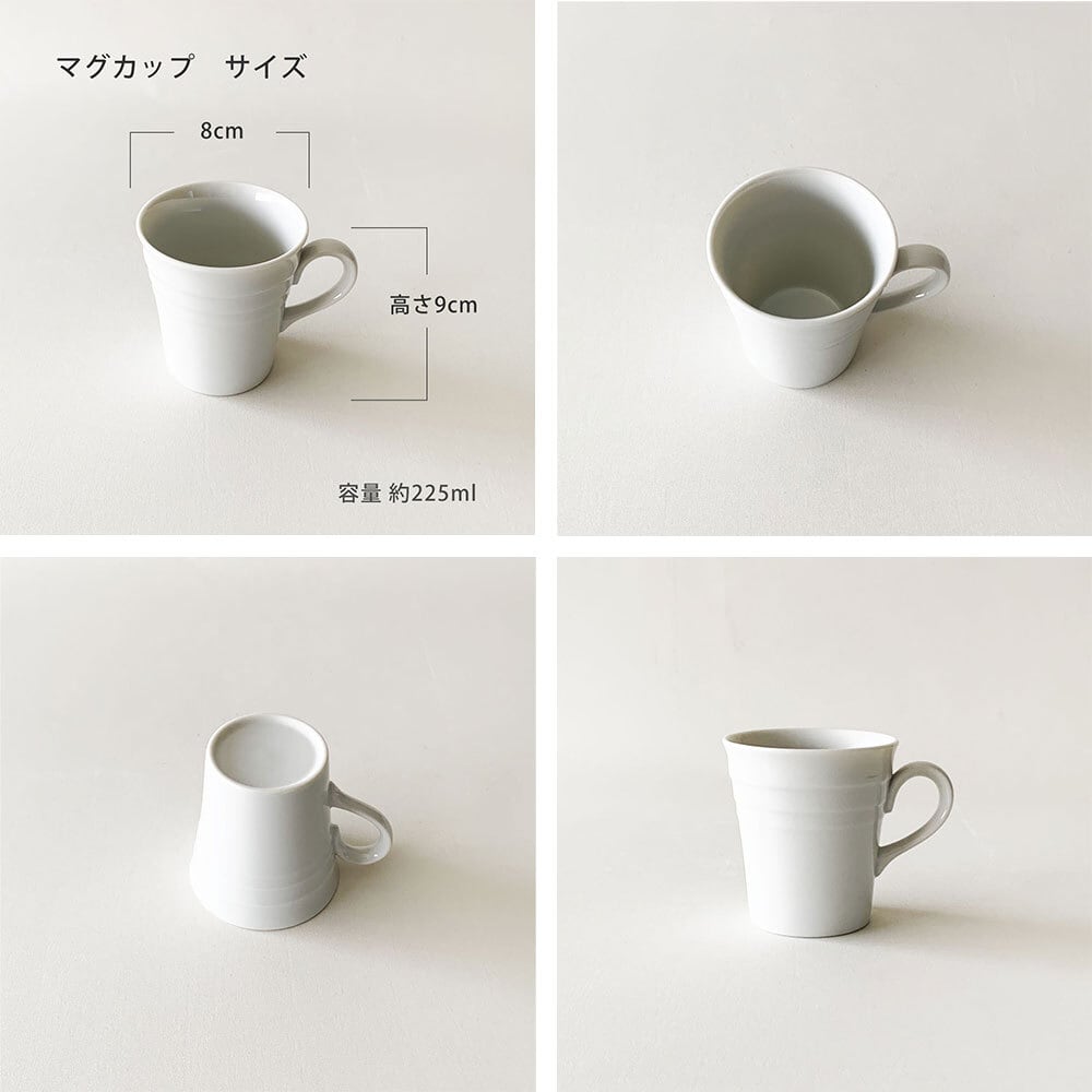  お皿とマグカップセット　白無地 マグカップ・取皿セット / monochrome line / ギフトボックス＆熨斗