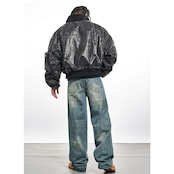 【暖かさUP】ストリート PUレザー中綿ジャケット T1970