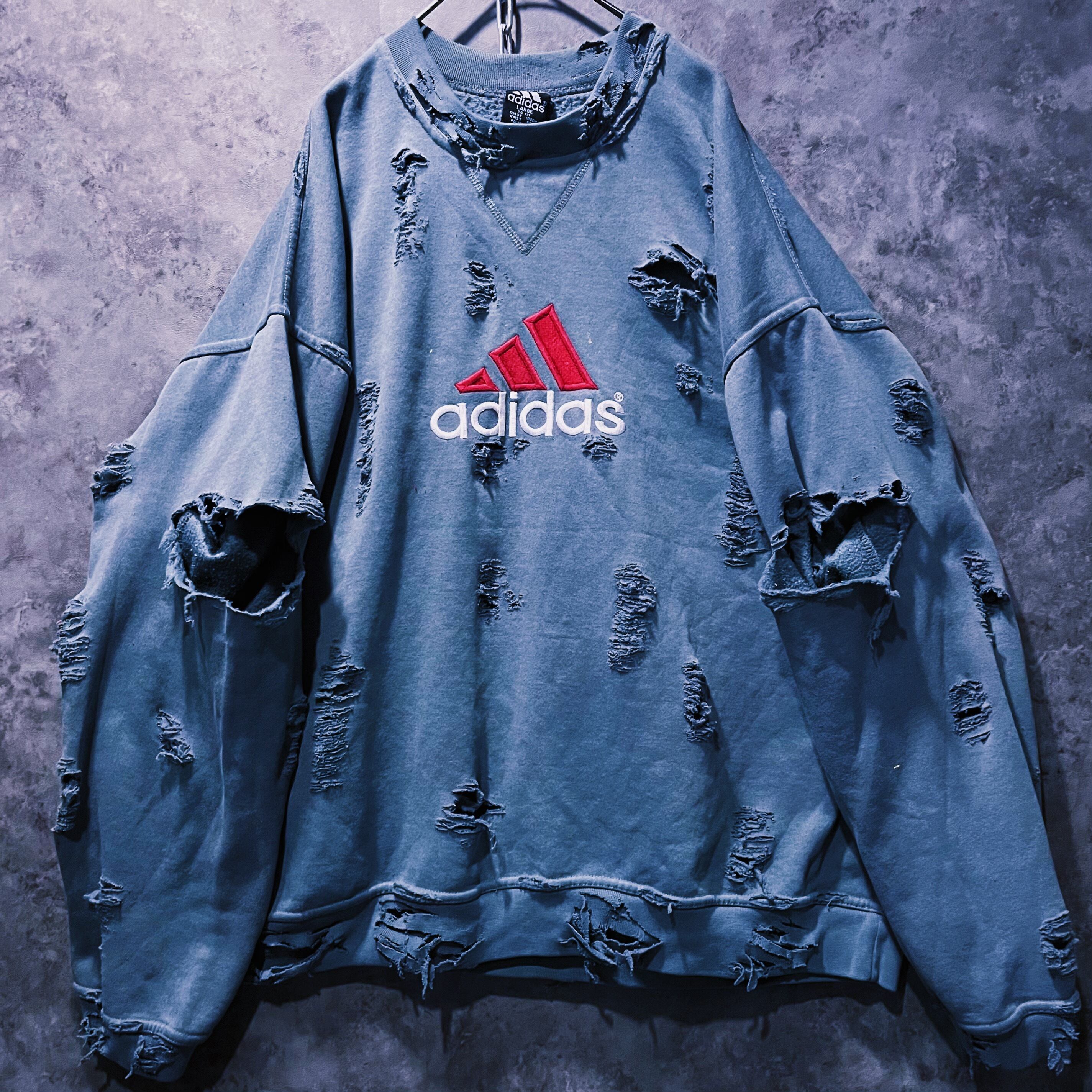 doppio】vintage “adidas” performance logo embroidery design boro