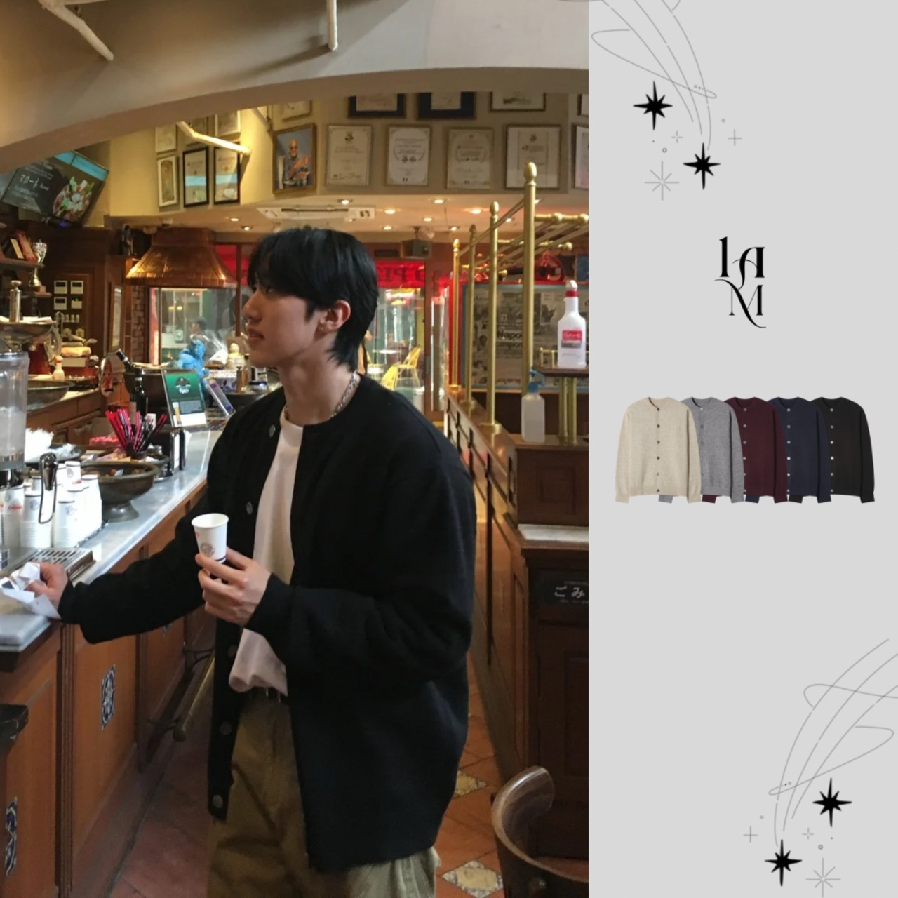 Cashmere Round Neck Knit Cardigan (5color) - 1