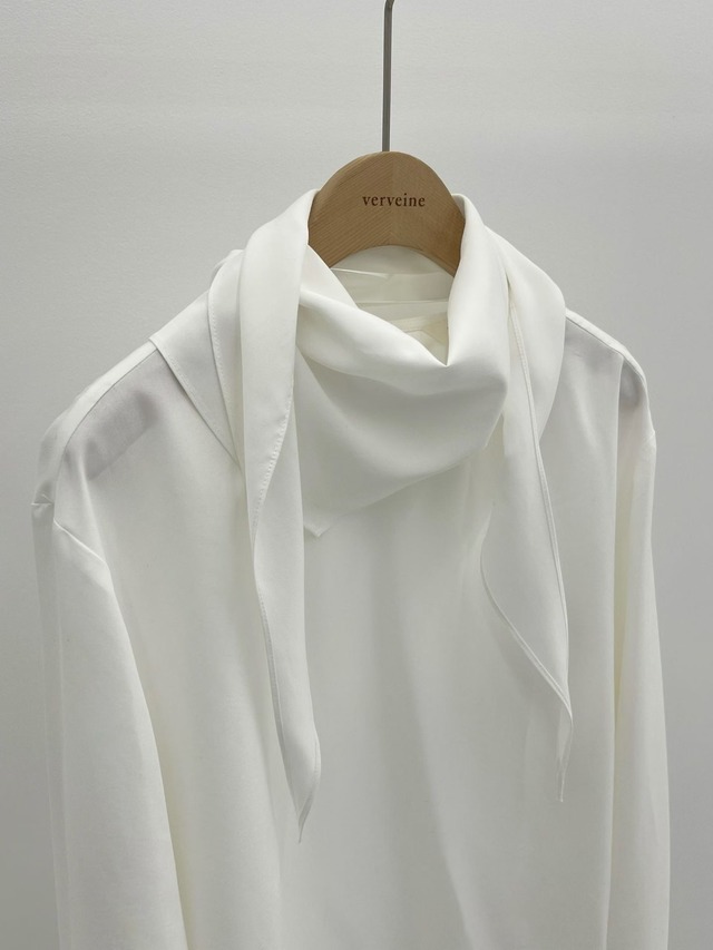 (予約) verveine / Luna peach tencel scarf blouse 2color