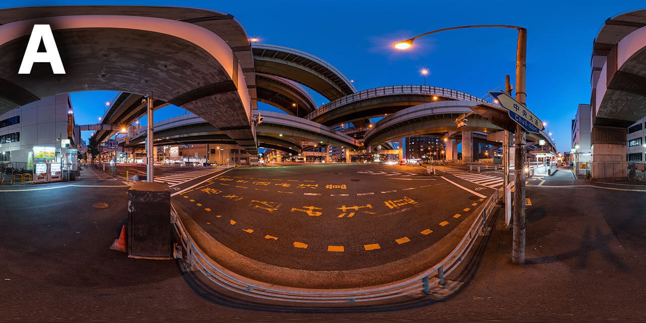 阿波座ジャンクションの夜景 | JAPAN VRツアー | 360-Panorama