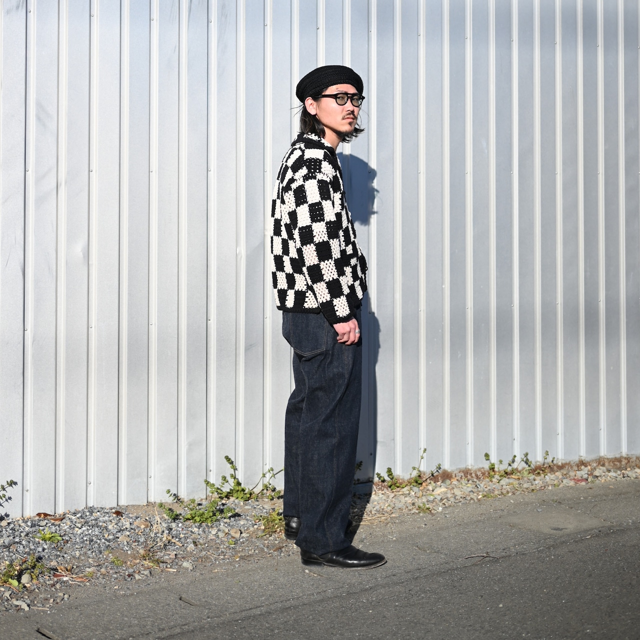 OLDJOE(オールドジョー)ハンドクロシェ編み ハバナシャツコーディネート