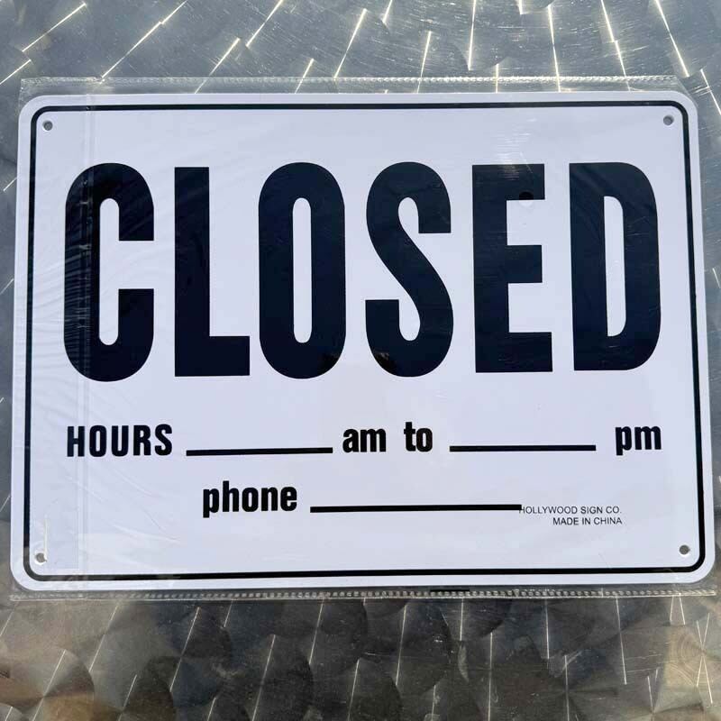 HOLLYWOOD SIGN Plastic sign/Open/Closed/Business Hours、両面看板