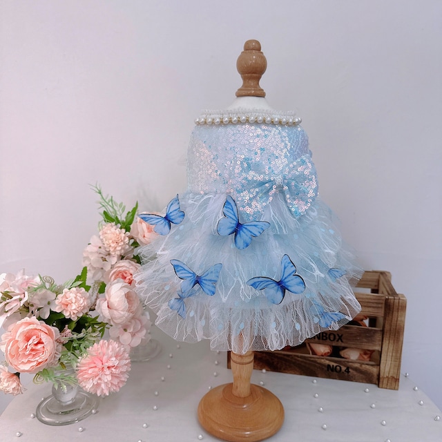 ブルーバタフライチュールワンピース　00889