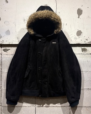 【Caka otto】  “ECKO UNLTD” Flight Detail Loose Faux Mouton Jacket