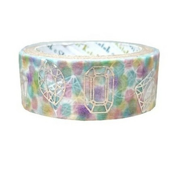 シール堂　銀箔　きらぴか　宝石　15mmマステ　SD06