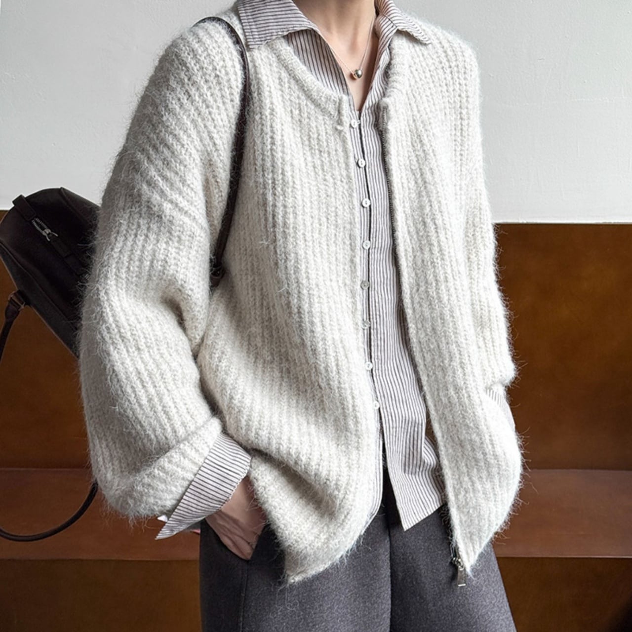 シャギーニットジップアップカーディガン A01854 | SELECT SHOP -Autan-