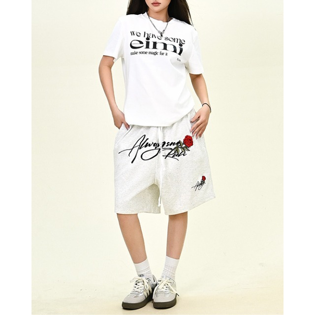 rose half sweatpants　ローズハーフスウェットパンツ　J1063