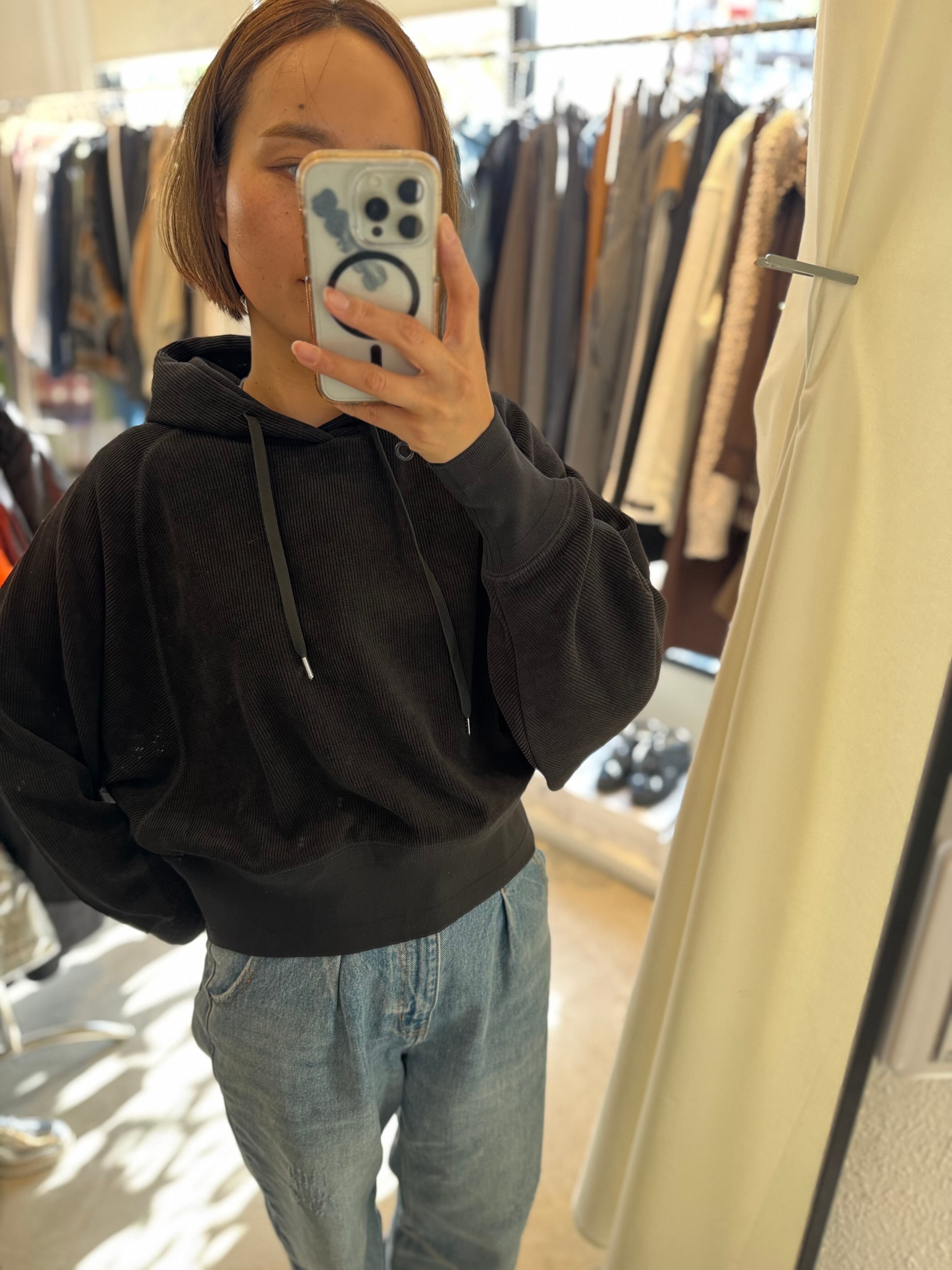 【SELECT】ベロアライクサーマルラグランフーディー 45-0694