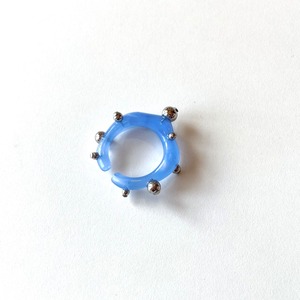 tsubu tsubu earcuff＆ring marble blue