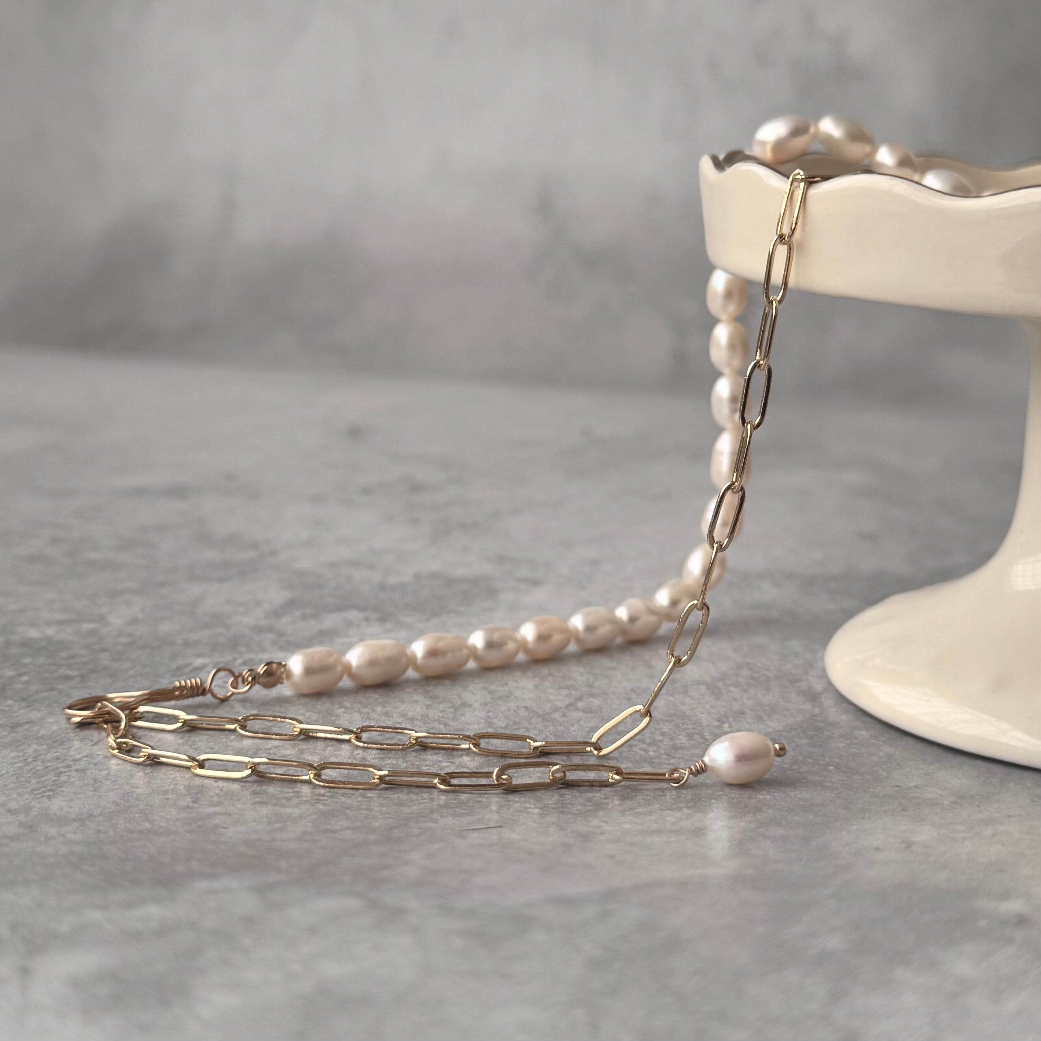 淡水パールX 平長14kgfチェーンネックレス