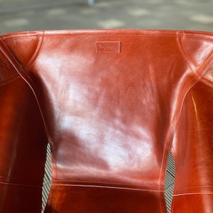 【kawais】 leather chair seat<Souther>_Red brown