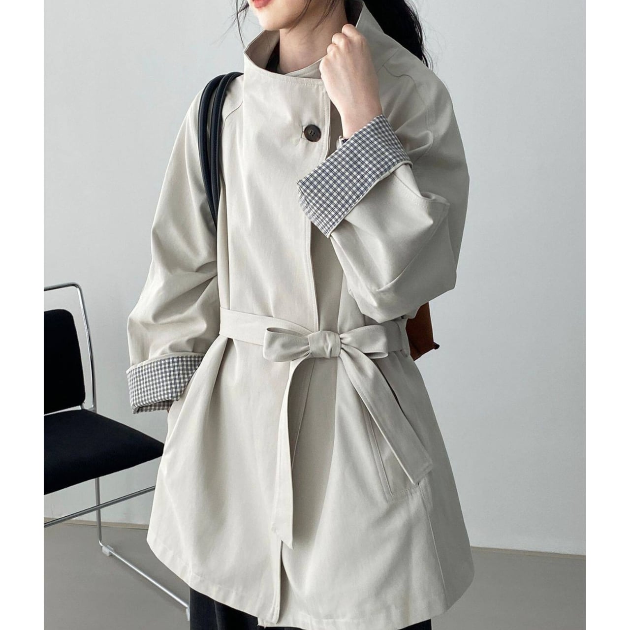 ワンボタン トレンチ コート 3COL 10071