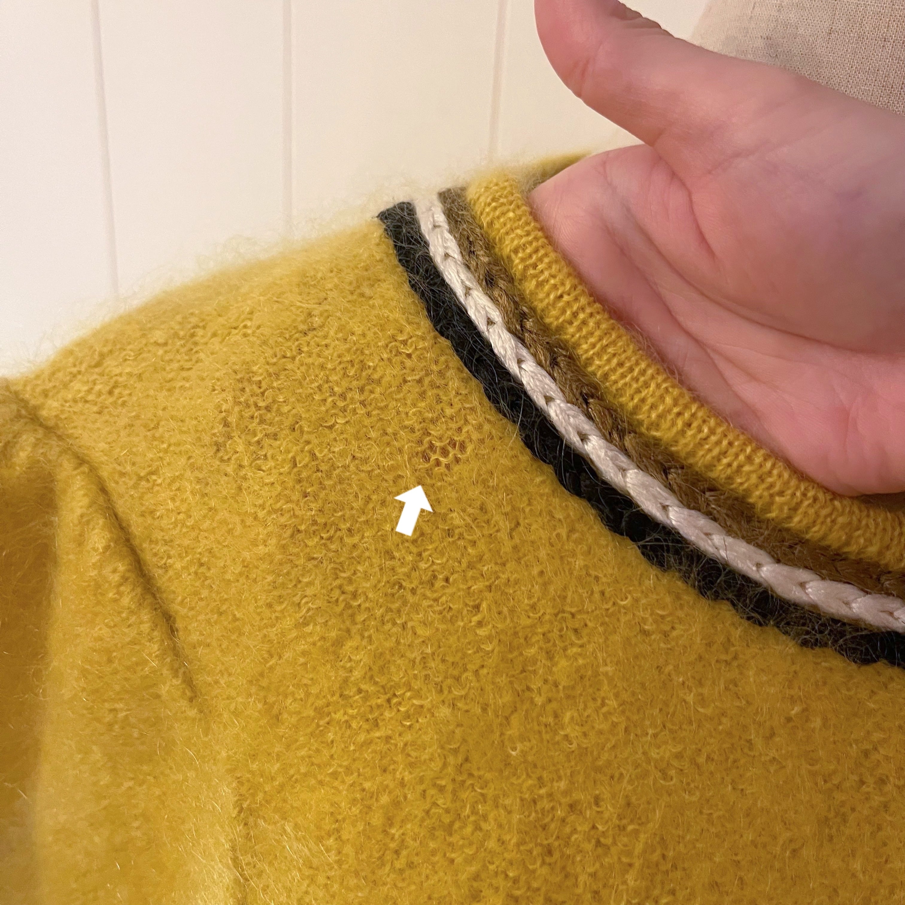 long rib button yellow mohair sweater