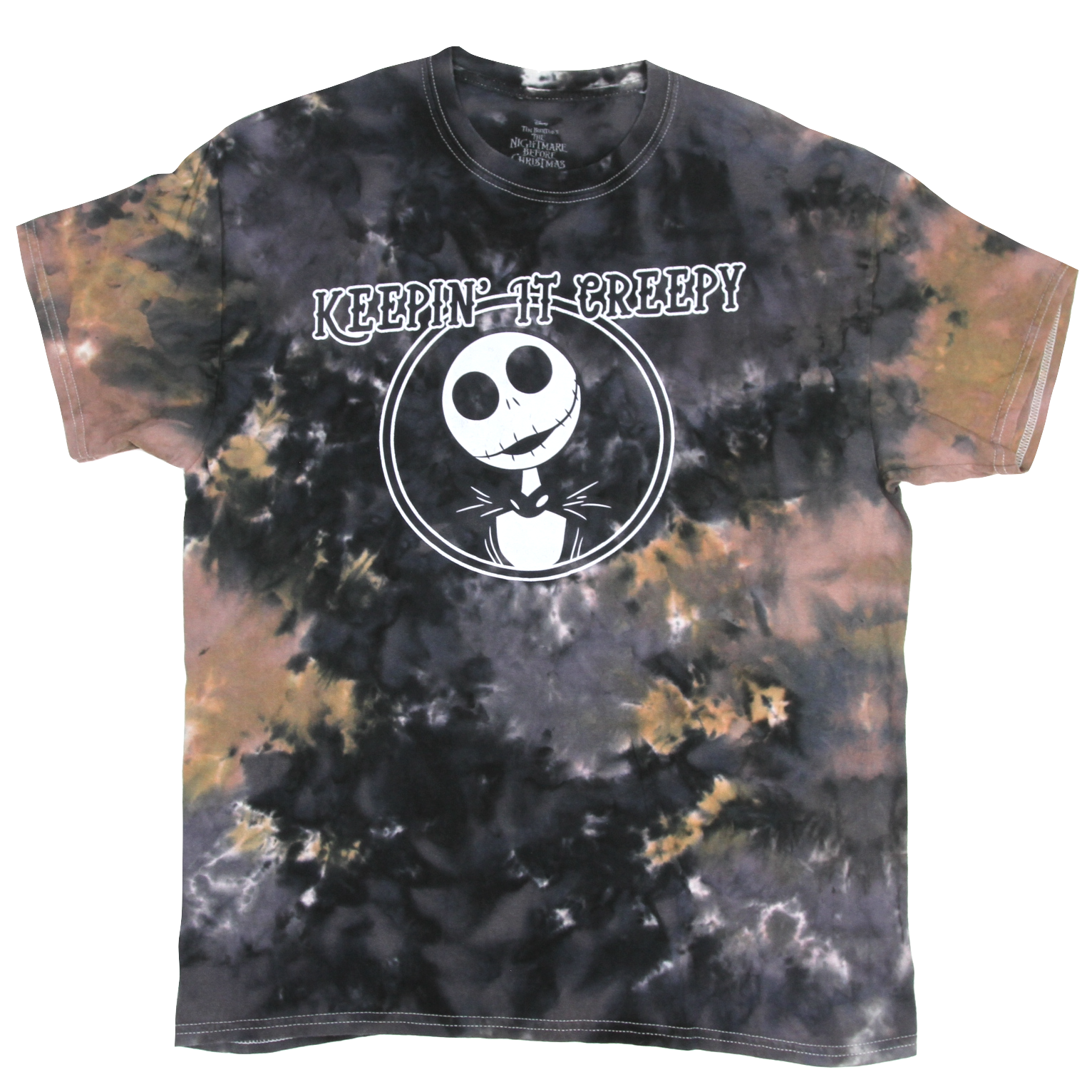 USED【L】Movie Tim Burton's The Nightmare Before Christmas KEEPIN' IT CREEPY Tie-Dye Tee / ©️DISNEY