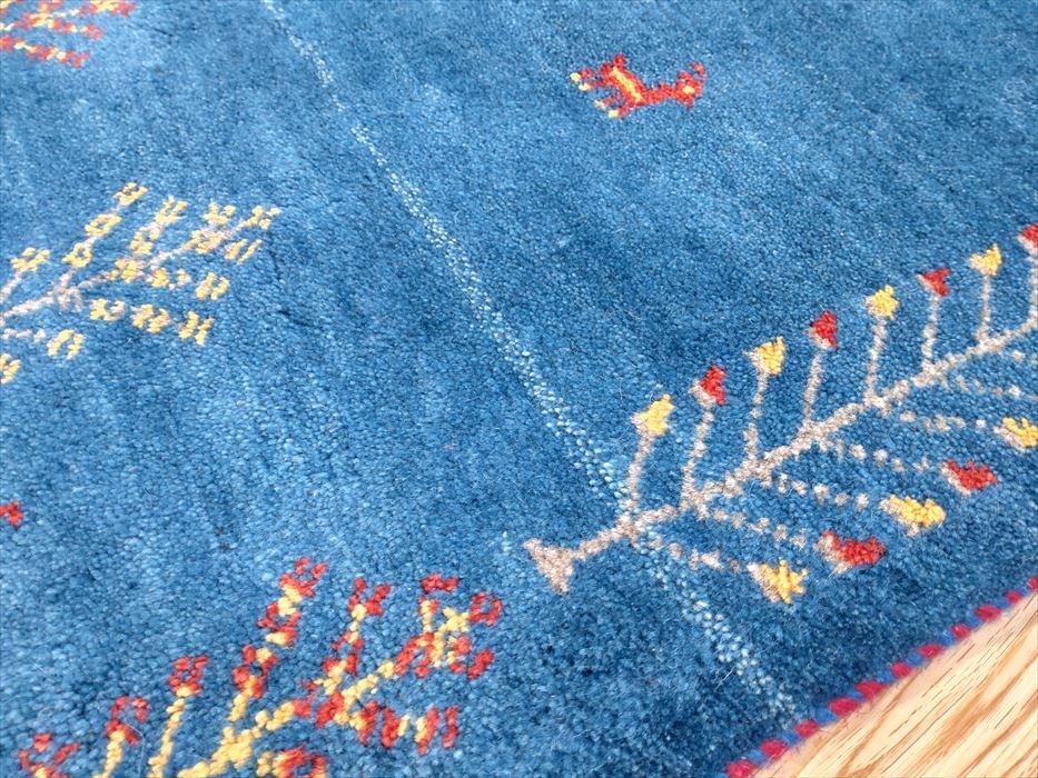 ペルシャ ギャッベ 玄関マット 75x50cm ブルー 生命の木 RD12717 ペルシャ ギャッベ 玄関マット 75x50cm ブルー 生命の木 RD12717