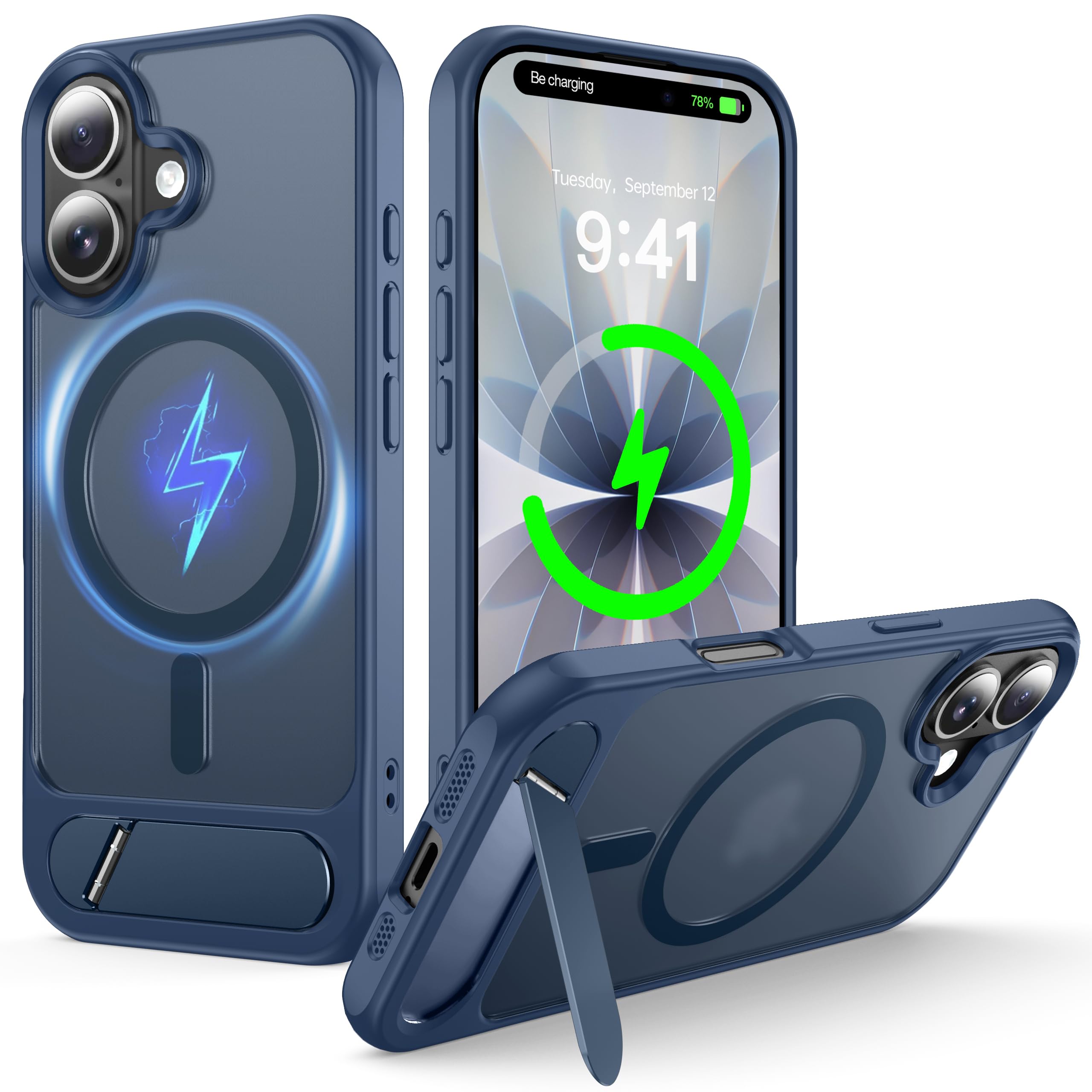 NJROW iPhone17 用 ケース マグネットスタンド MagSafe対応