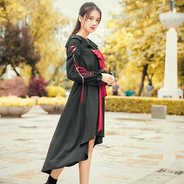 Romelcheo 赤リボンワンピース 魔女風 ワンピ レディース ゴシック ゴスロリ ロリータ ゆめかわいい 黒ロリ モード系 ビジュアル系 パンク ファッション フィッシュテール 暗黒少女 カジュアル おしゃれ ロメルチェオ Romelcheo Romelcheo 赤リボンワンピース 魔女風 ワンピ レディース ゴシック ゴスロリ ロリータ ゆめかわいい 黒ロリ モード系 ビジュアル系 パンク ファッション フィッシュテール 暗黒少女 カジュアル おしゃれ ロメルチェオ Romelcheo