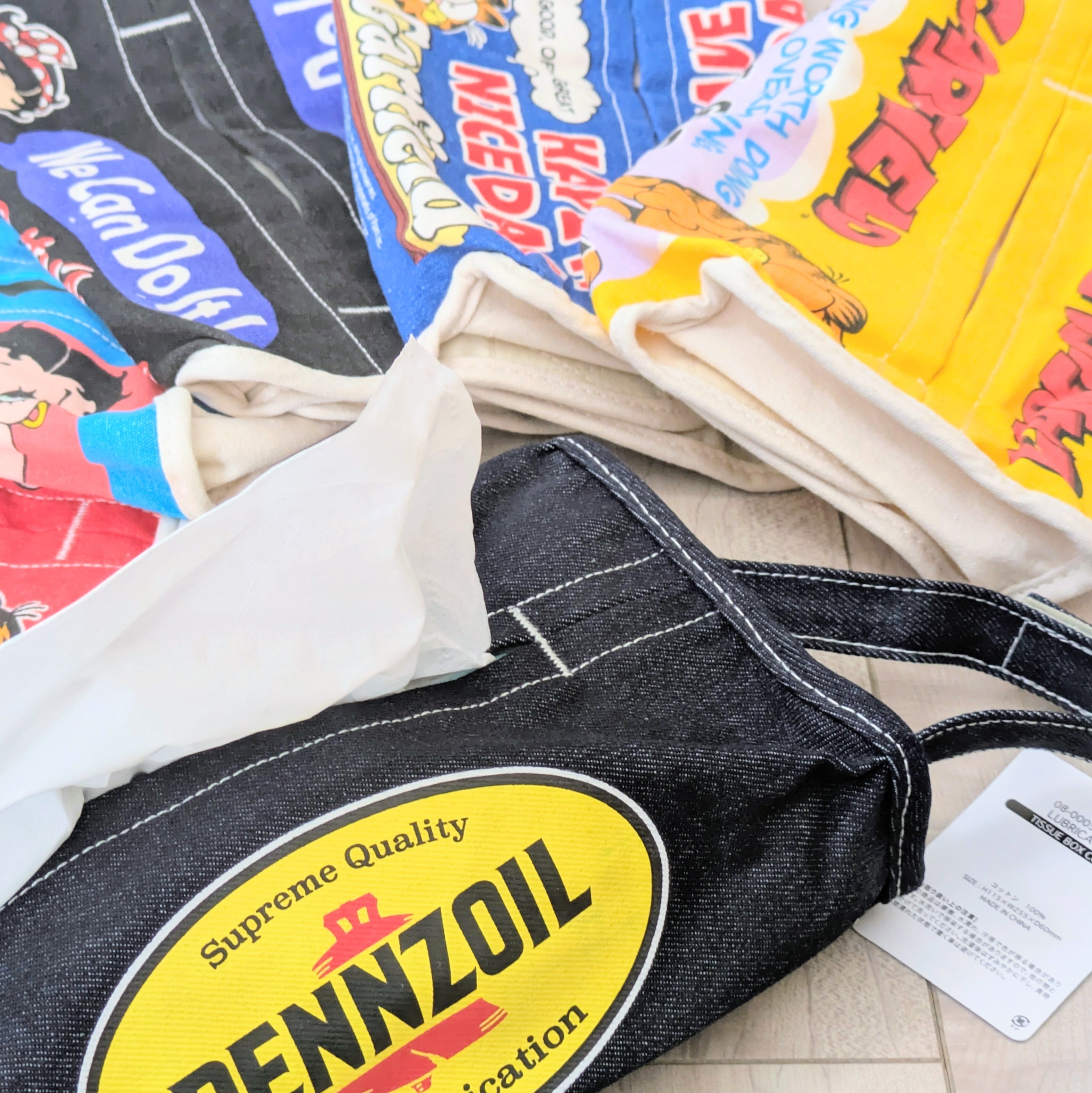 ✨️ティッシュのドレスアップに♡✨️ Denim Tissue Cover / デニム ティッシュカバー 吊り下げ / ティッシュケース【 Pennzoil ( ペンズオイル ) 】インディゴデニム