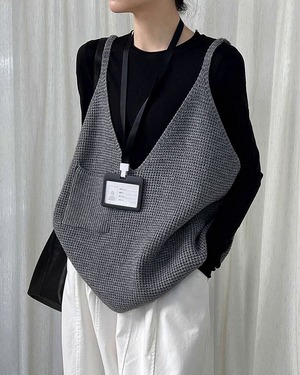 ルーズシルエットニットベスト 3color A0577