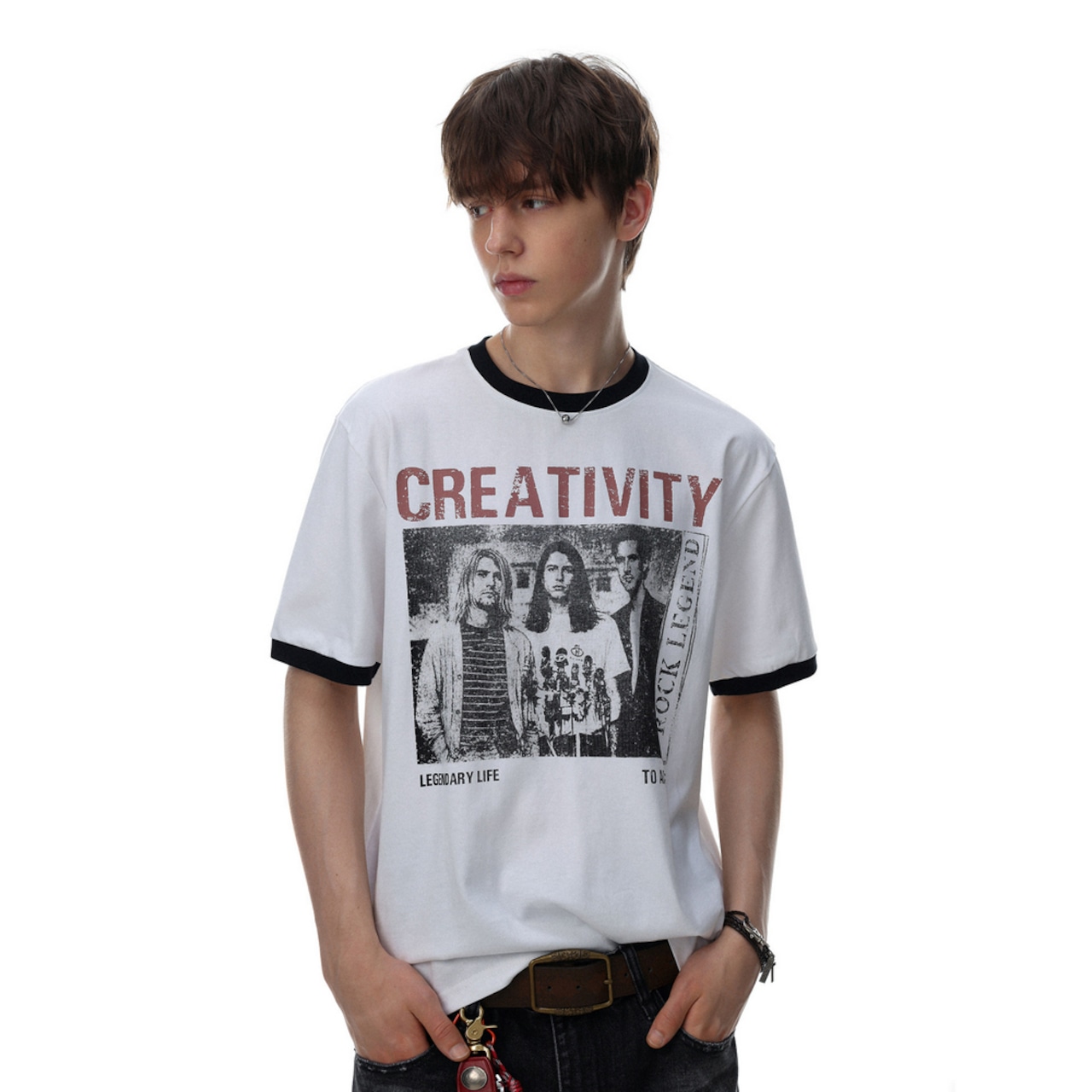 VINTAGE ストリート バンドキャラクタープリントTシャツ T2169