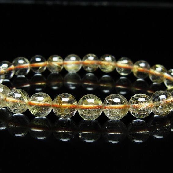 ルチルクォーツ ブレスレット 7mm タイチンルチルクォーツ タイチンルチル 一点物 メール便可 [M便 1/10] 111-49126