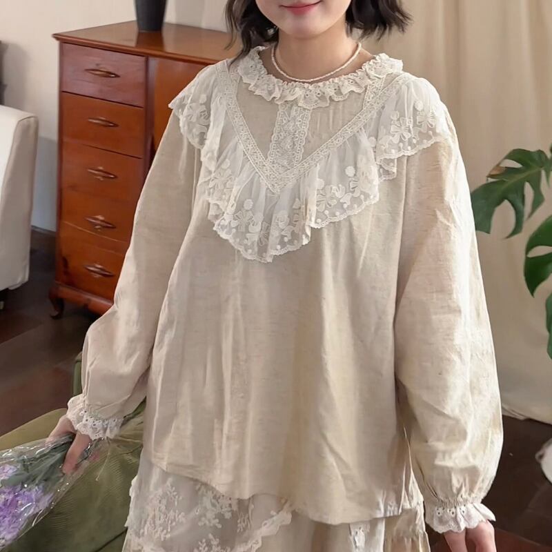 スウィートスタイルレーストリムシャツ W1731